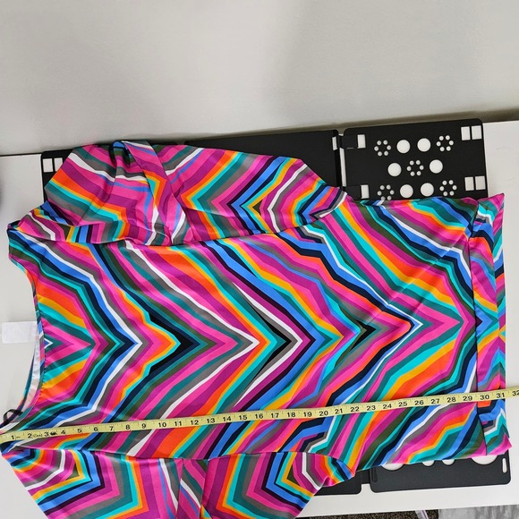 Trina Turk Pink Multicolor Geometric Print Swim Tunic Cover-Up | Women's Medium - Picture 8 of 15